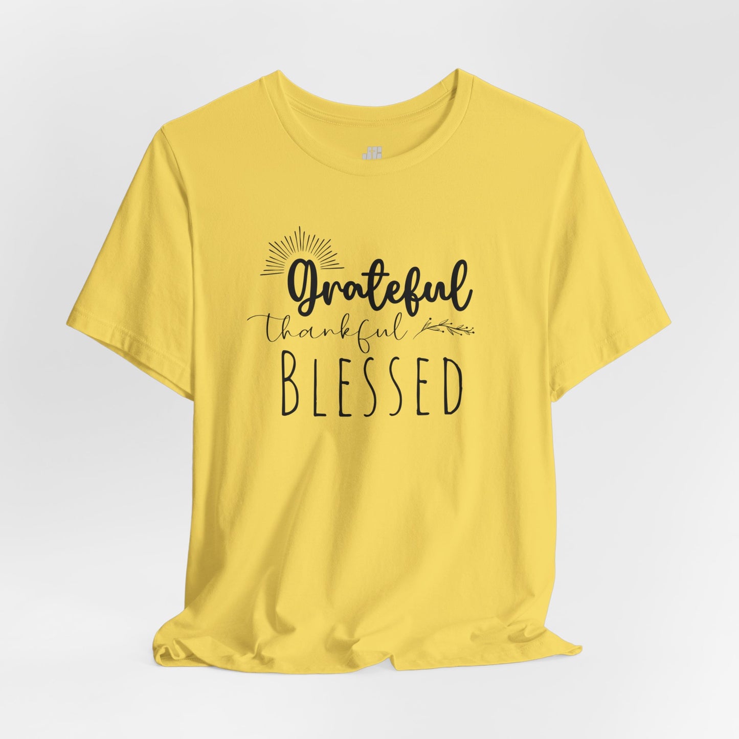 Grateful Thankful Blessed Soft Cotton Tee - Christian T-shirt