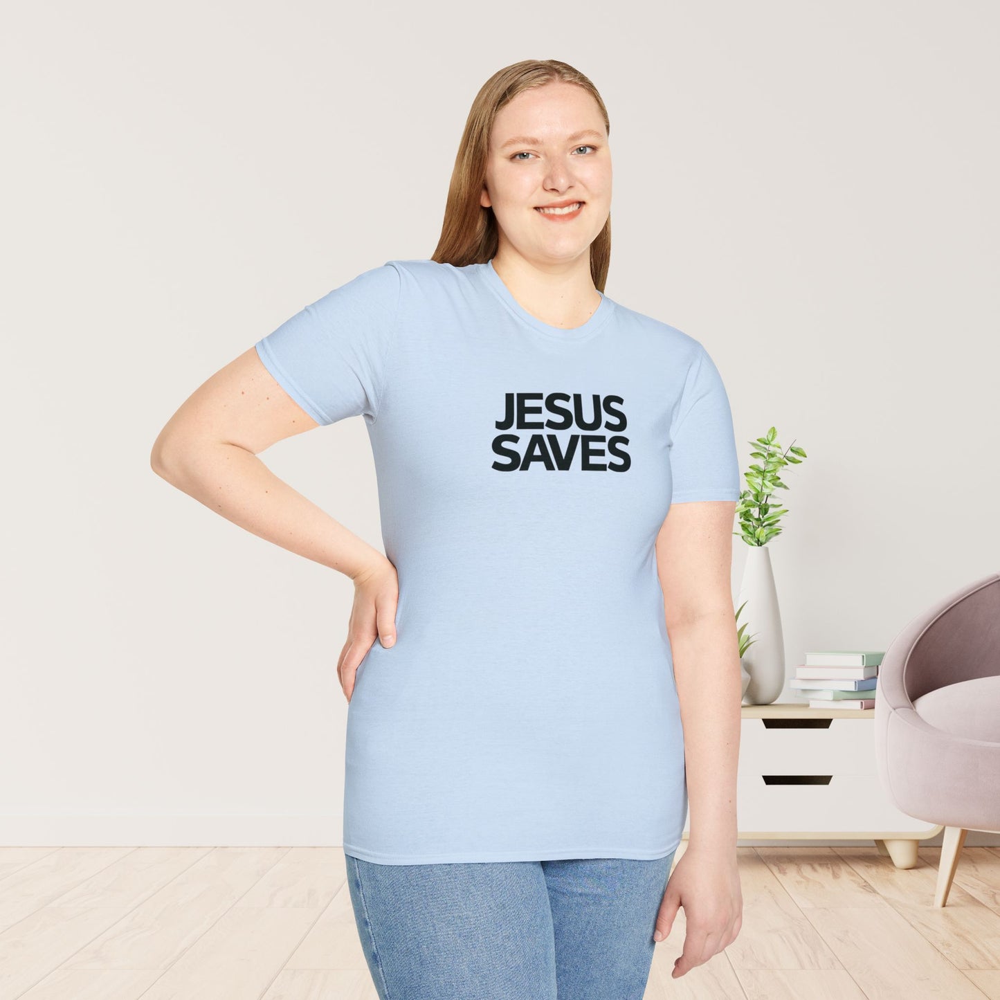 Unisex Jesus Saves Softstyle T-shirt - Acts 4:12 Bible Verse Christian Shirt