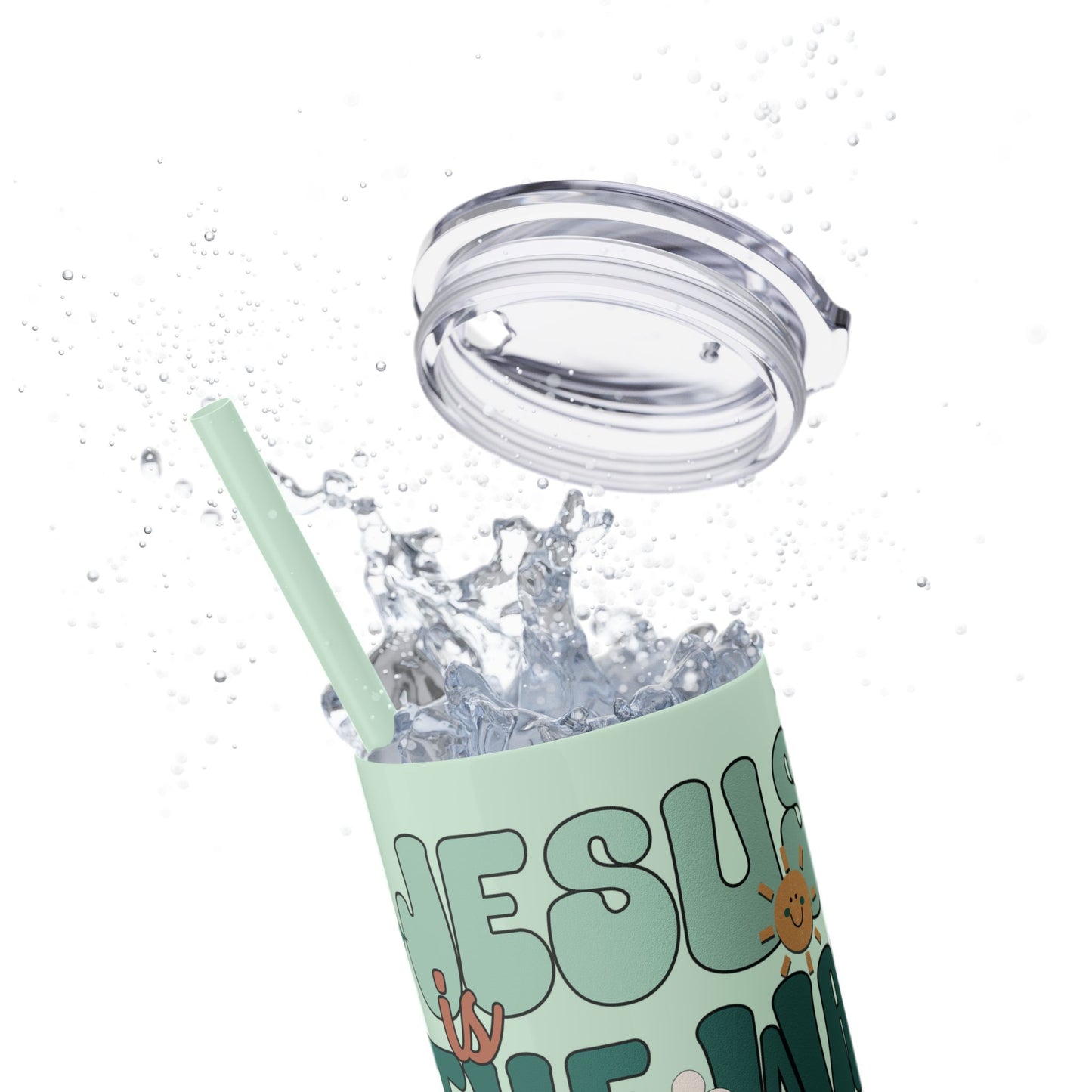 Jesus is The Way The Truth and The Life Skinny Tumbler with Straw - 20oz