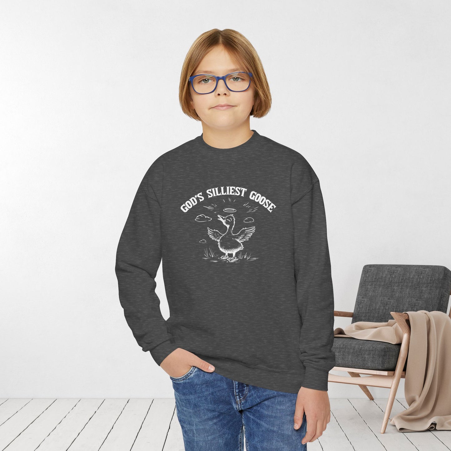 God's Silliest Goose Youth Christian Sweatshirt