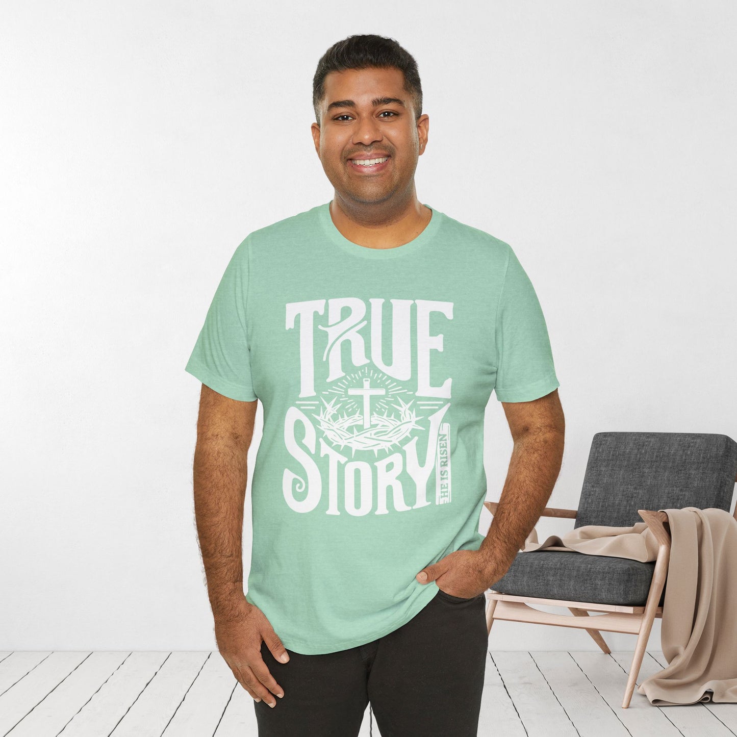 True Story He is Risen Christian Soft Cotton Tee - Easter Shirt