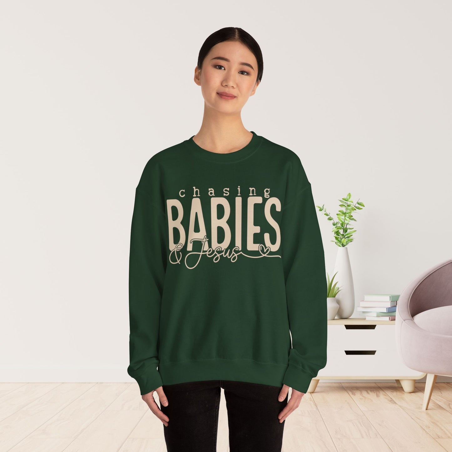 Chasing Babies & Jesus Sweatshirt - Christian Mom Sweatshirt