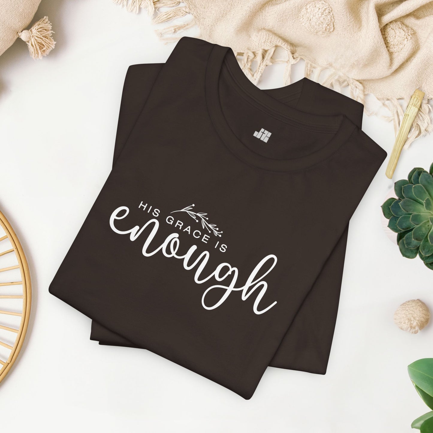 His Grace is Enough Soft Cotton Tee - Christian Shirt