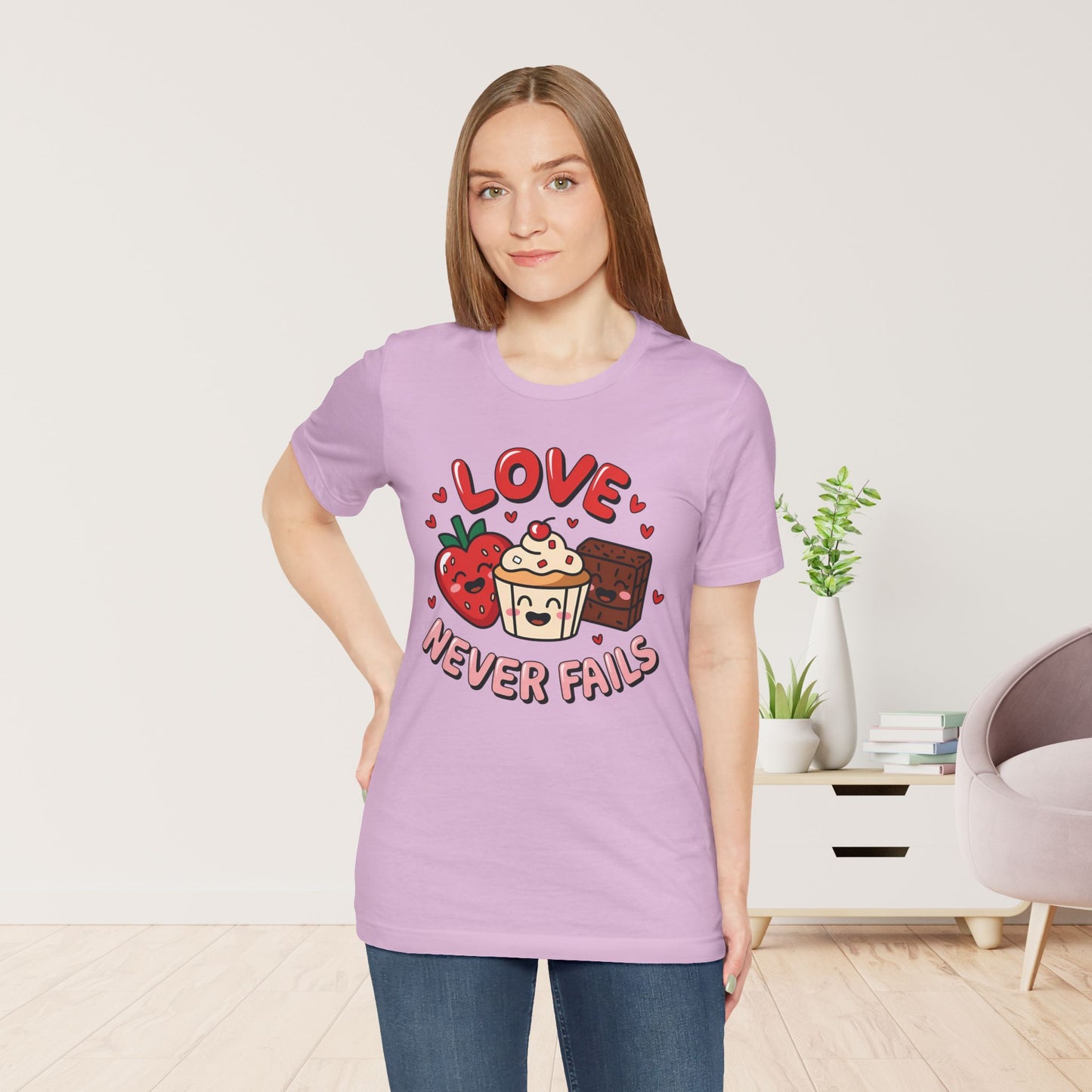 Love Never Fails Soft Cotton Tee - Christian Shirt