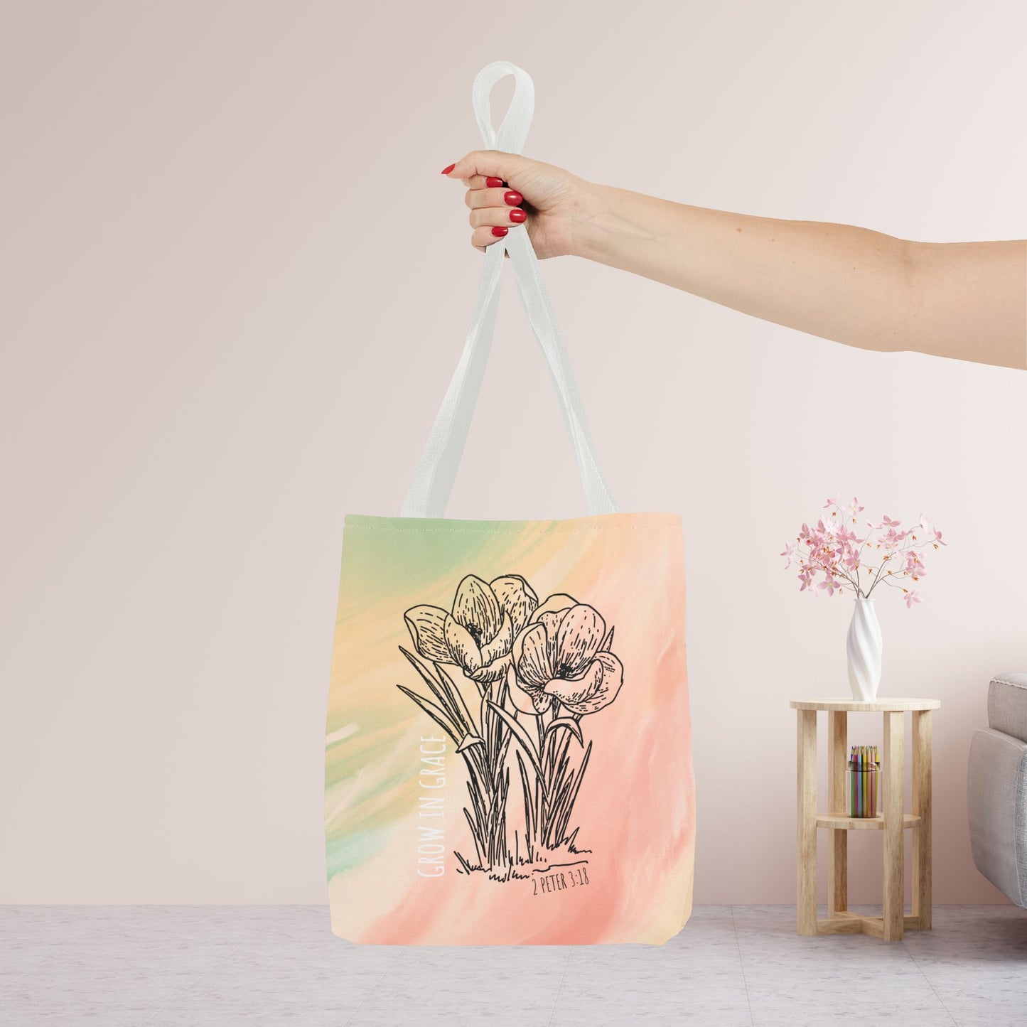 Grow in Grace Tote Bag - Christian Tote Bag