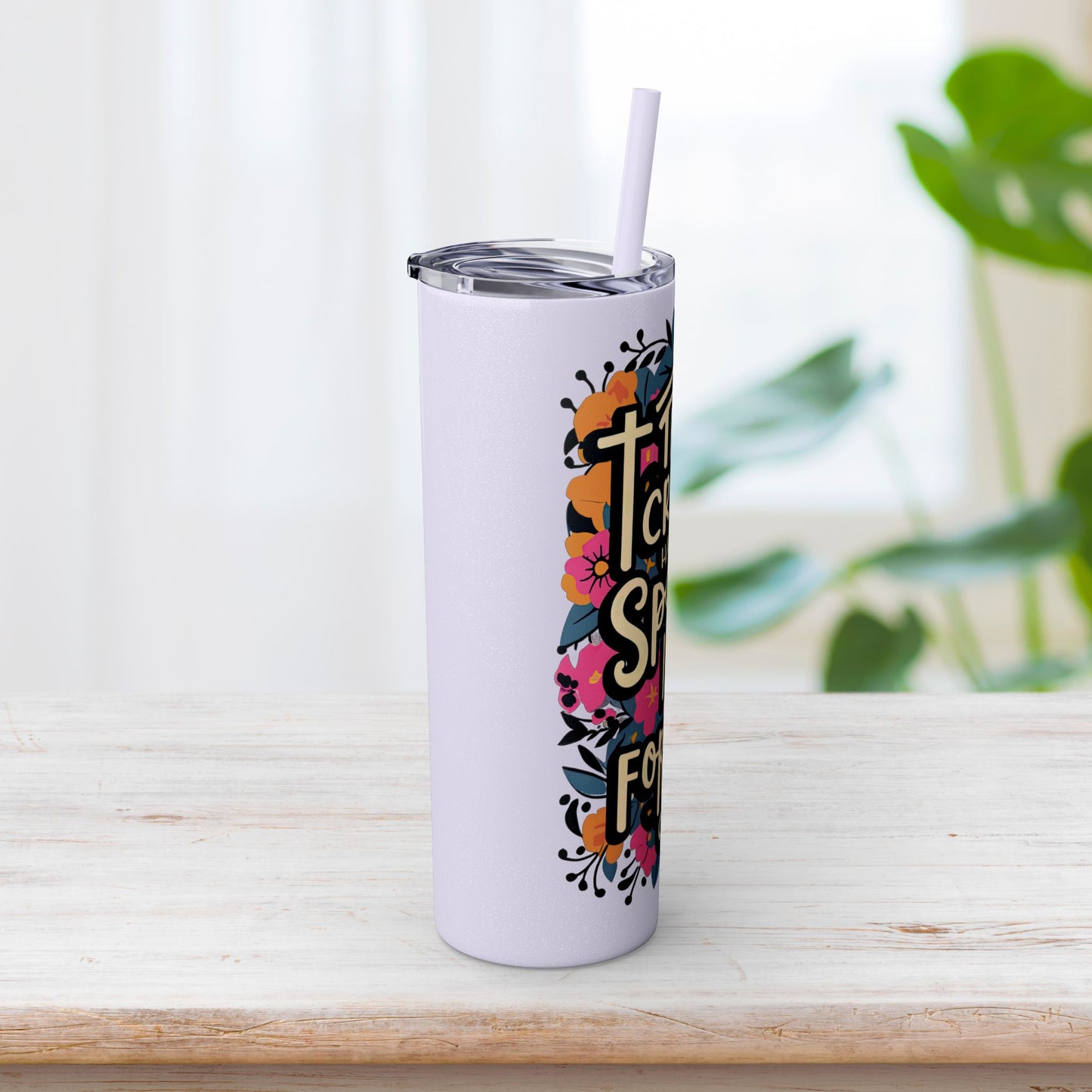 The Cross Has Spoken I Am Forgiven Skinny Tumbler with Straw - 20oz