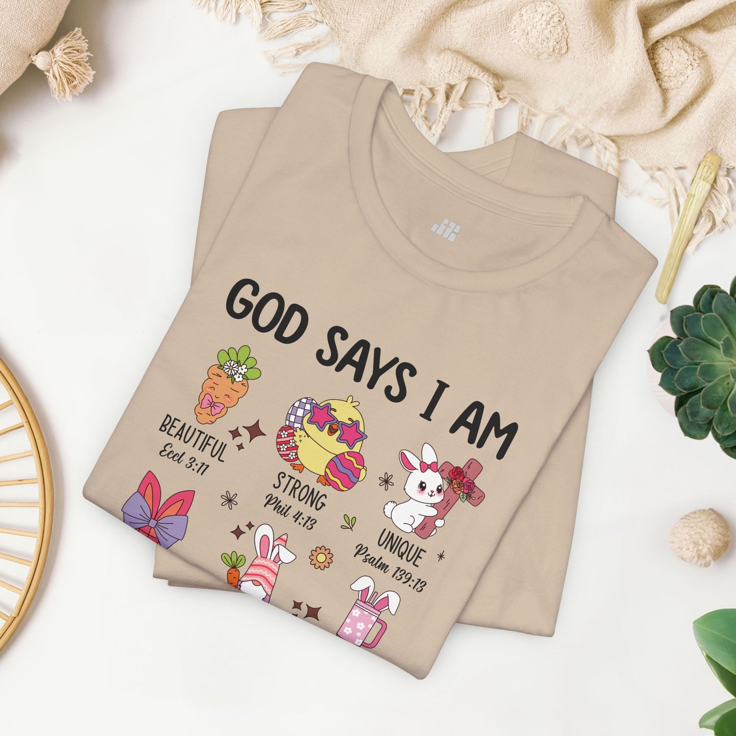 God Says I Am... Soft Cotton Tee - Christian Easter Shirt