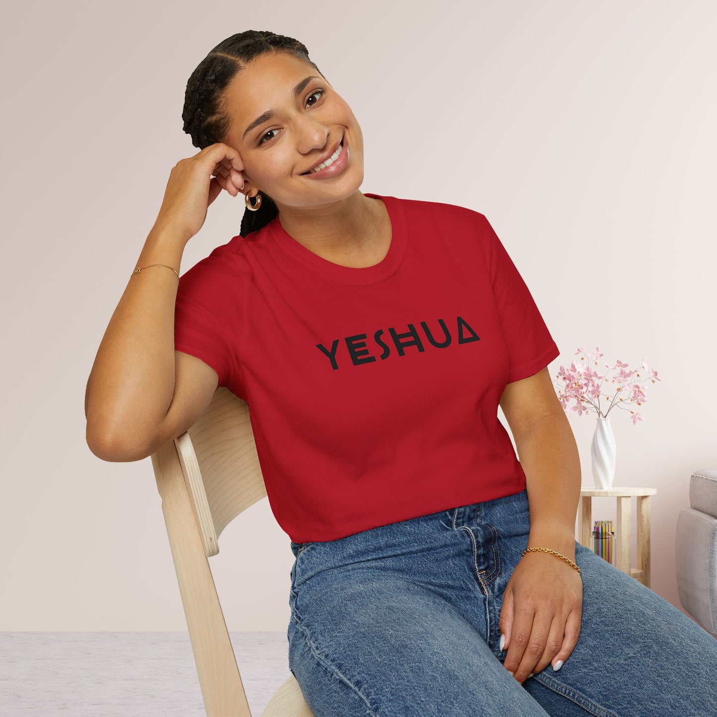 Unisex YESHUA Softstyle T-shirt -  Minimalist Christian Shirt