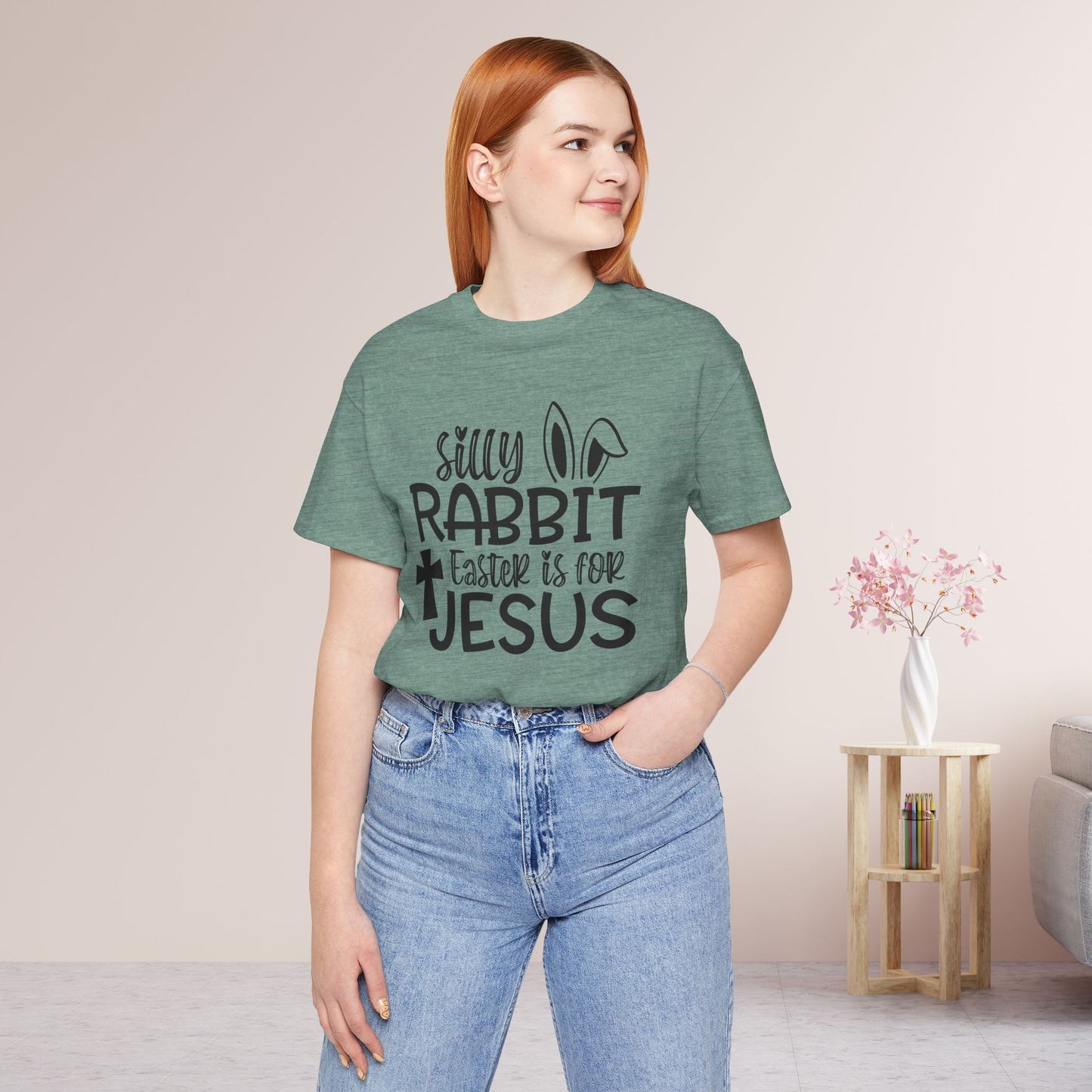 Silly Rabbit Easter is for Jesus Christian Soft Cotton Tee - Easter Shirt