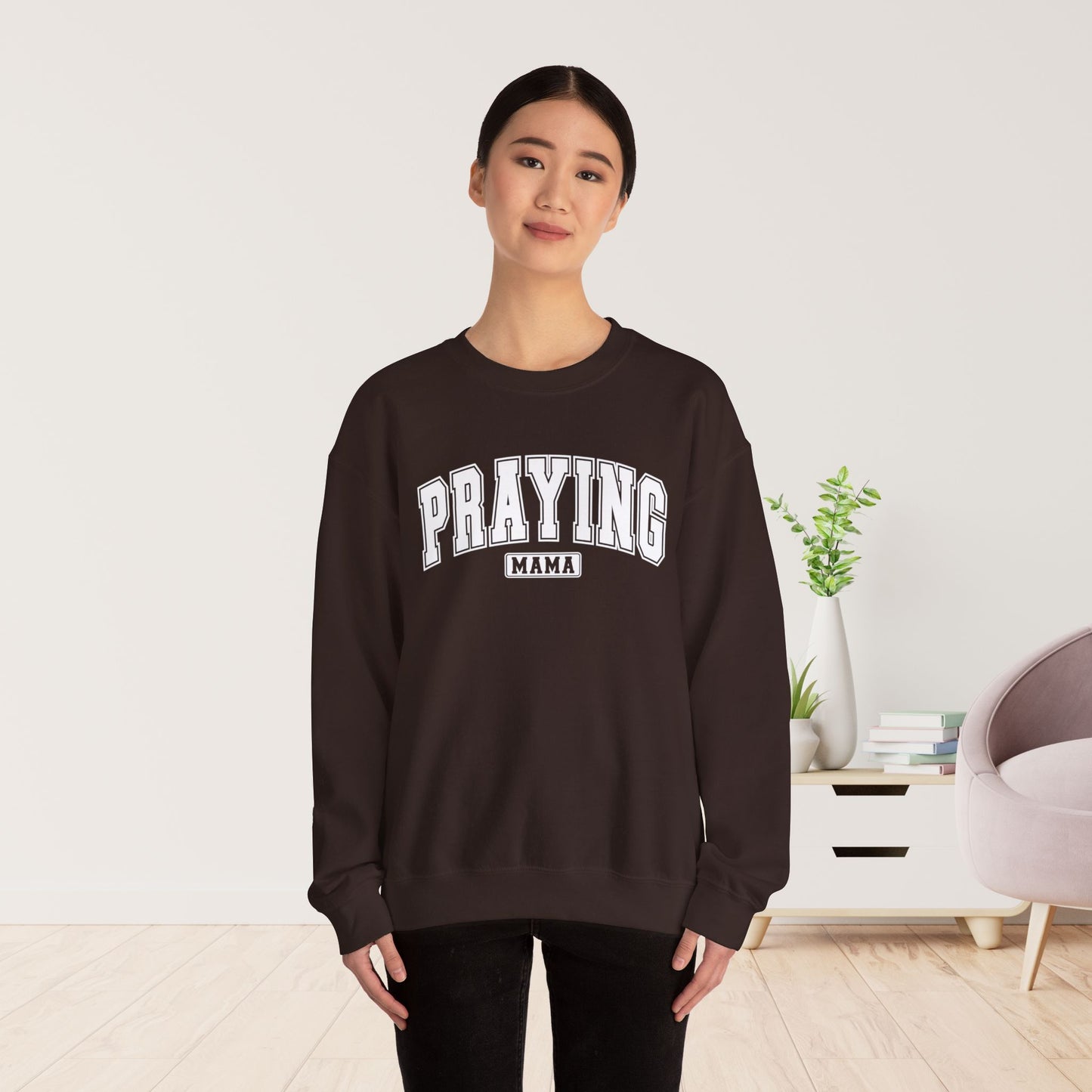 Praying Mama Sweatshirt - Christian Mom Crewneck Pullover