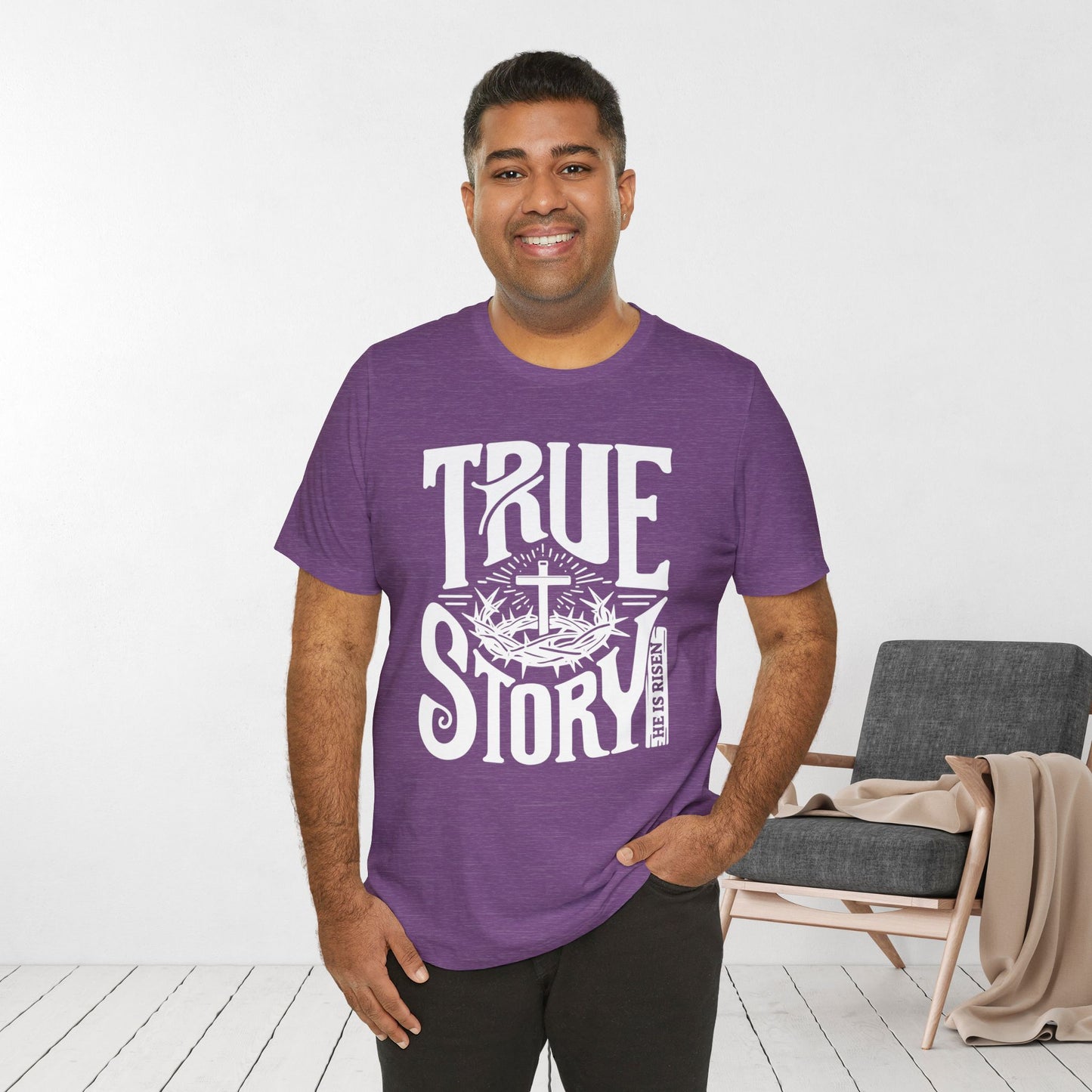 True Story He is Risen Christian Soft Cotton Tee - Easter Shirt