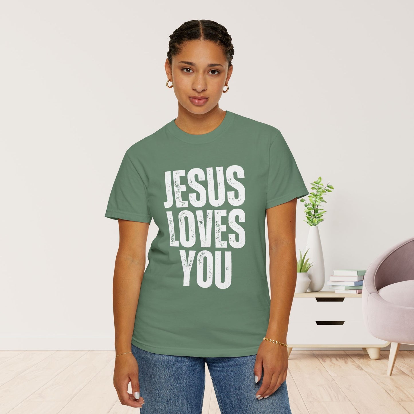 Comfort Colors Jesus Loves You Christian Shirt