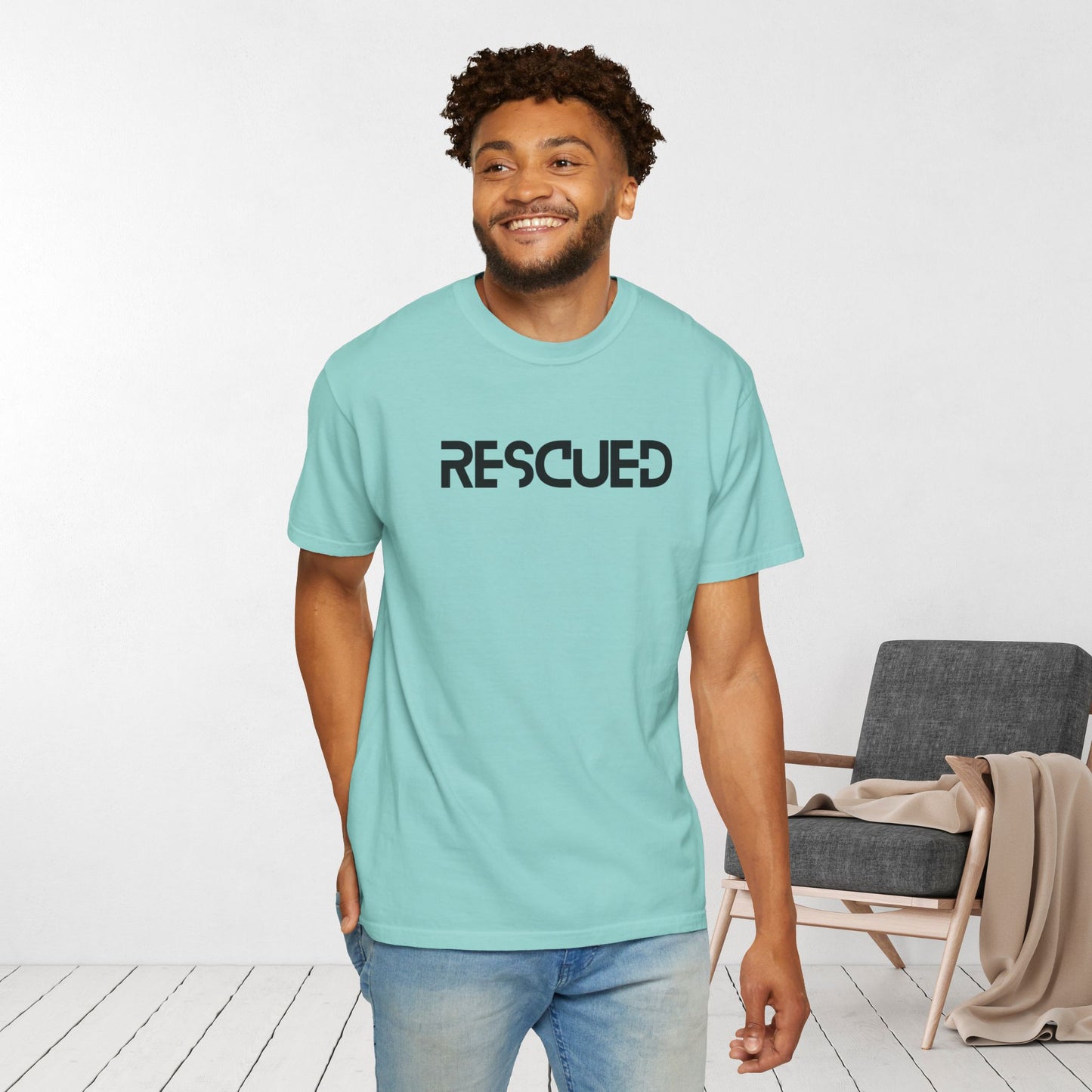 Rescued T-shirt - He Left The 99 to Rescue Me Comfort Colors Christian Shirt