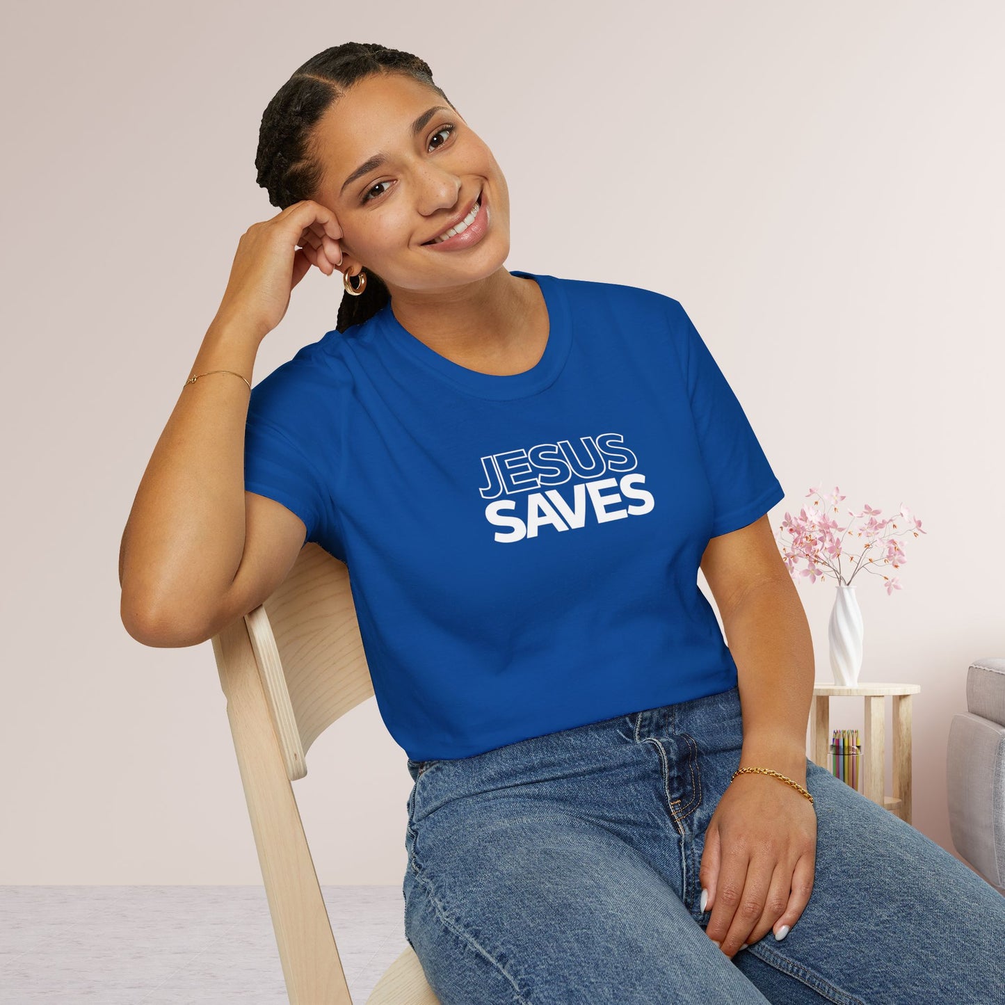 Unisex Jesus Saves Softstyle T-shirt - Acts 4:12 Bible Verse Christian T-shirt