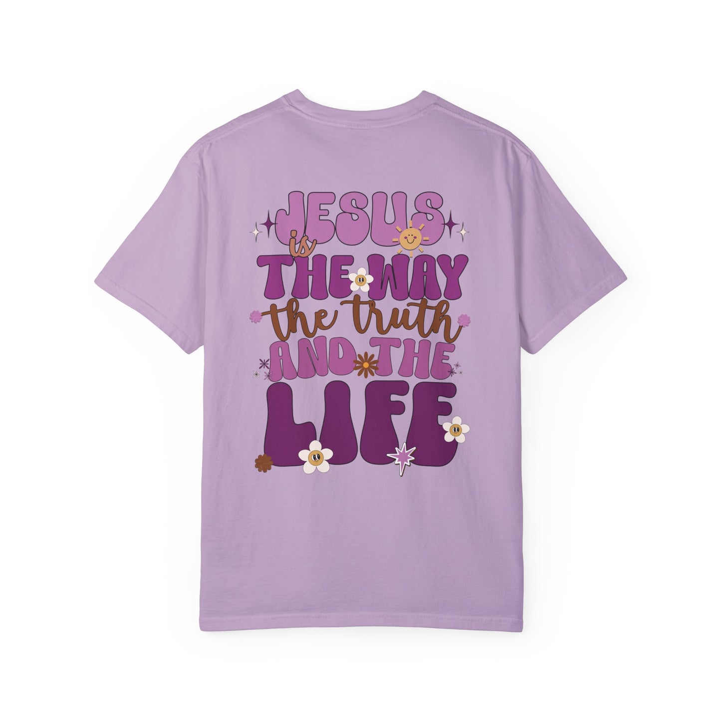 Comfort Colors Purple Jesus is the Way John 14:6 Bible Verse Christian Shirt