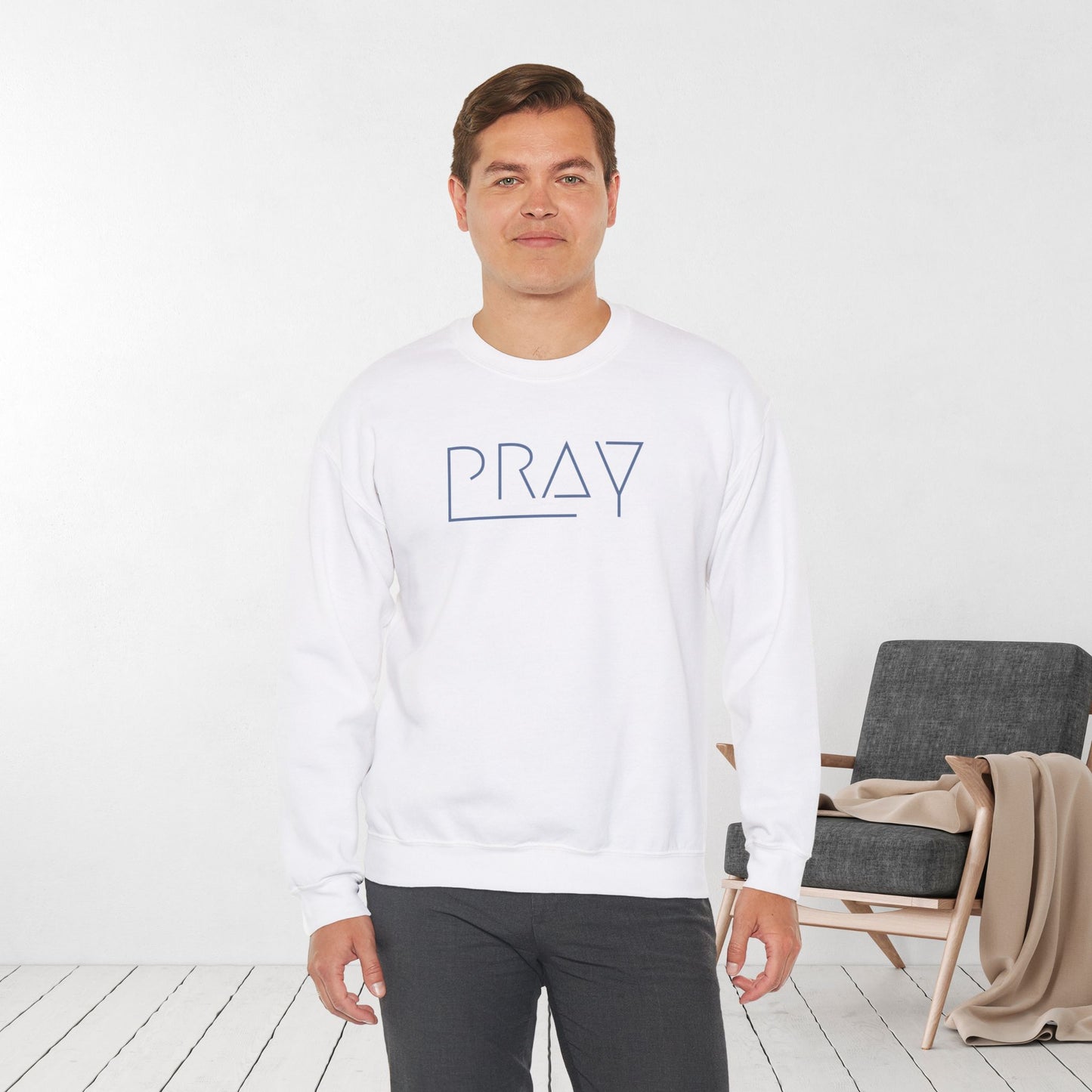 Minimalist Pray Sweatshirt - Pray On It, Pray Over It, Pray Through It Sweatshirt