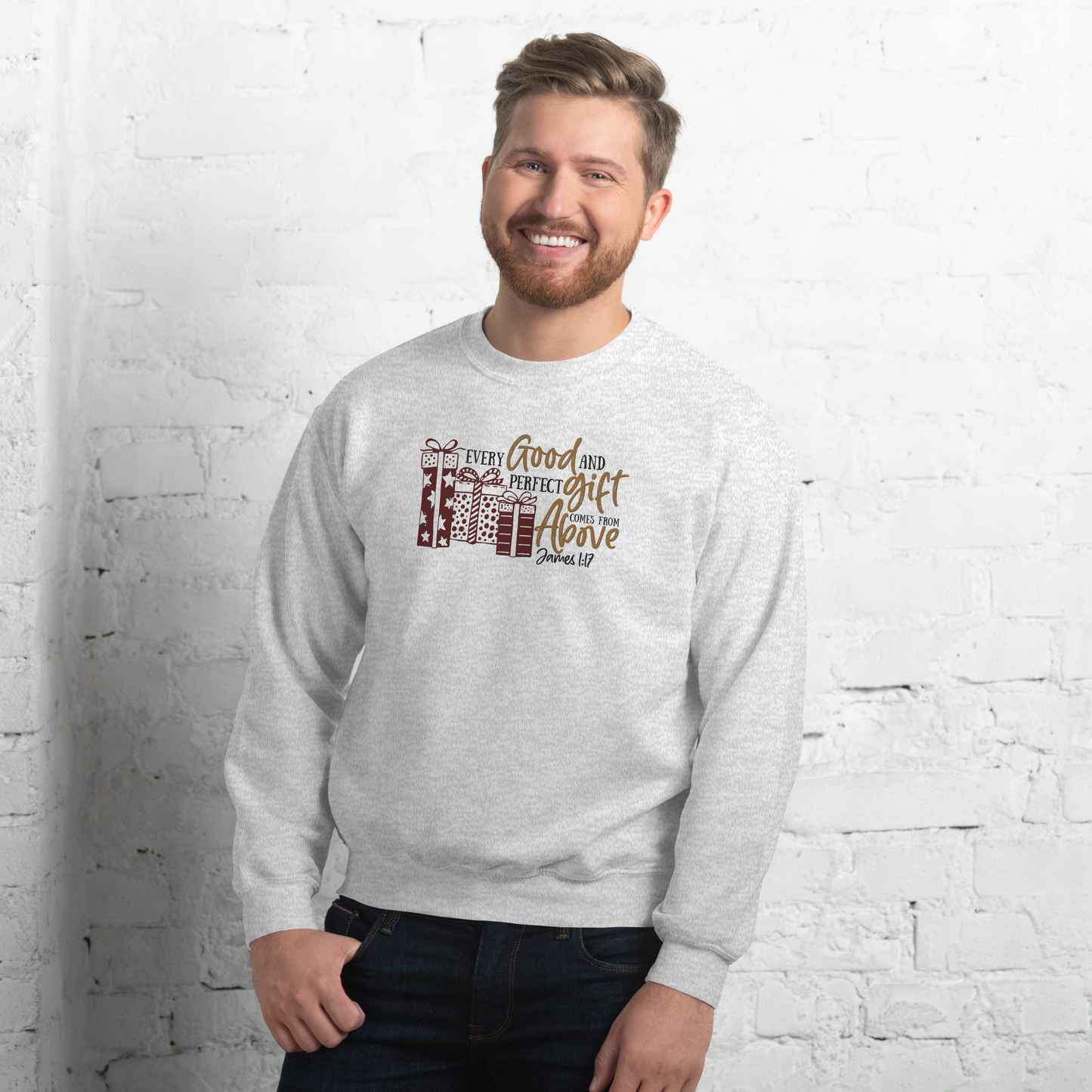 Every Good and Perfect Gift Comes From Above Embroidered Sweatshirt