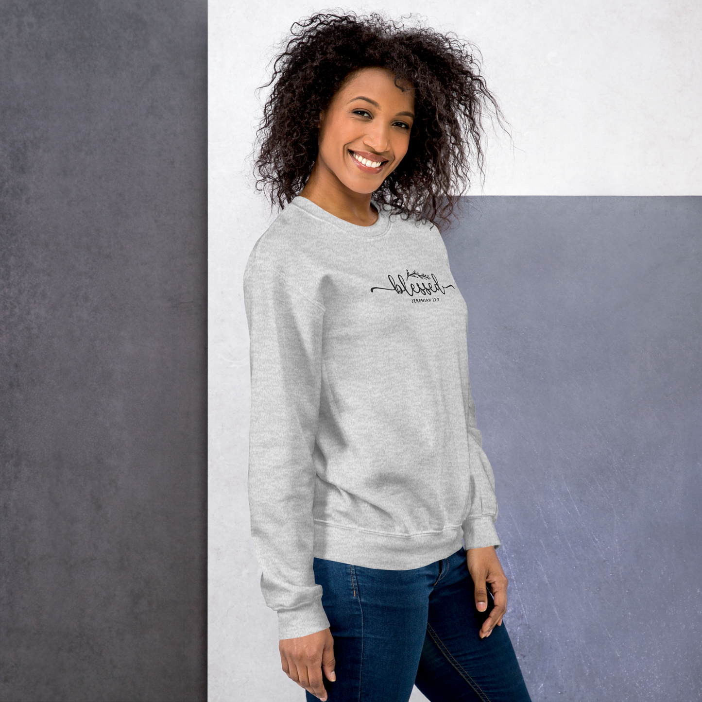 Blessed Jeremiah 17:7 Embroidered Women's Sweatshirt