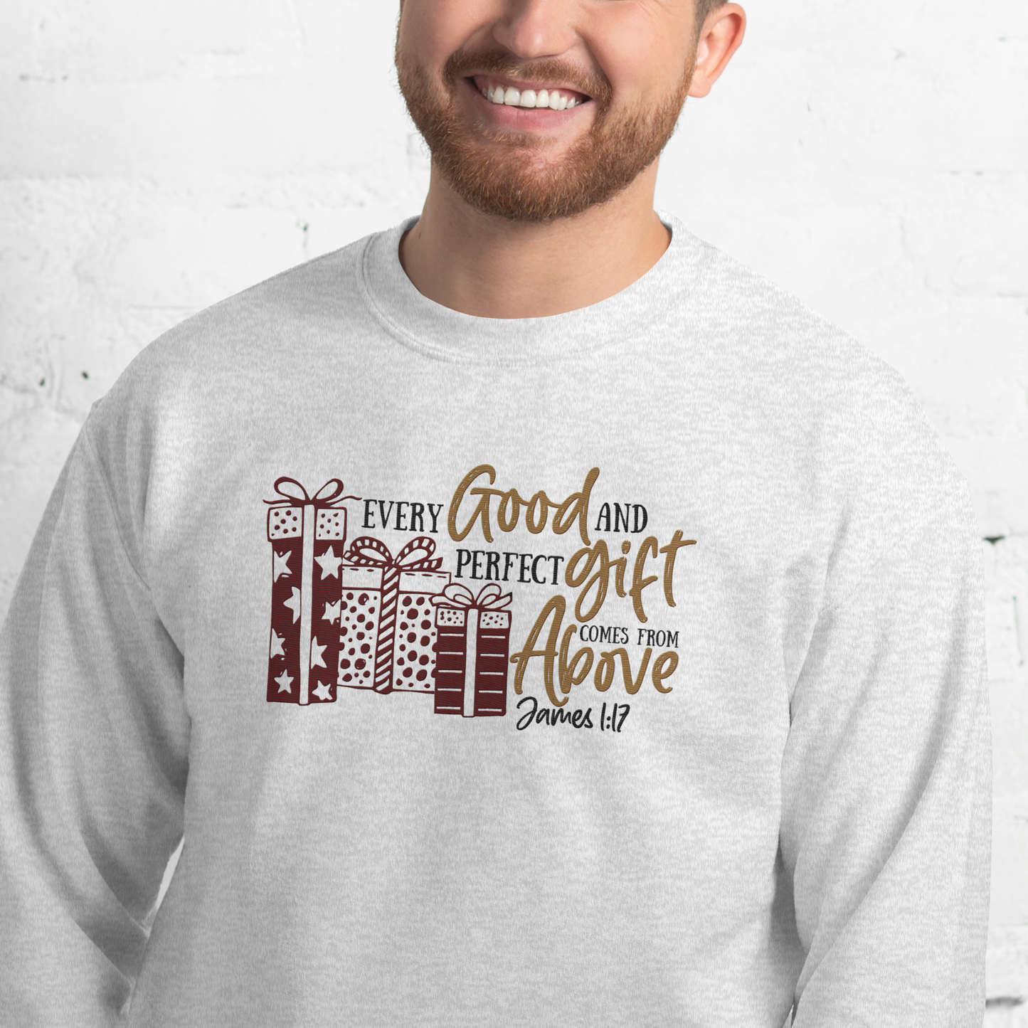 Every Good and Perfect Gift Comes From Above Embroidered Sweatshirt