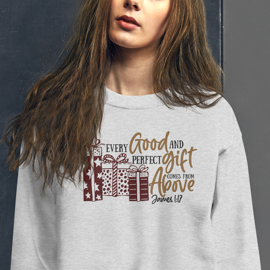 Every Good and Perfect Gift Comes From Above Embroidered Sweatshirt