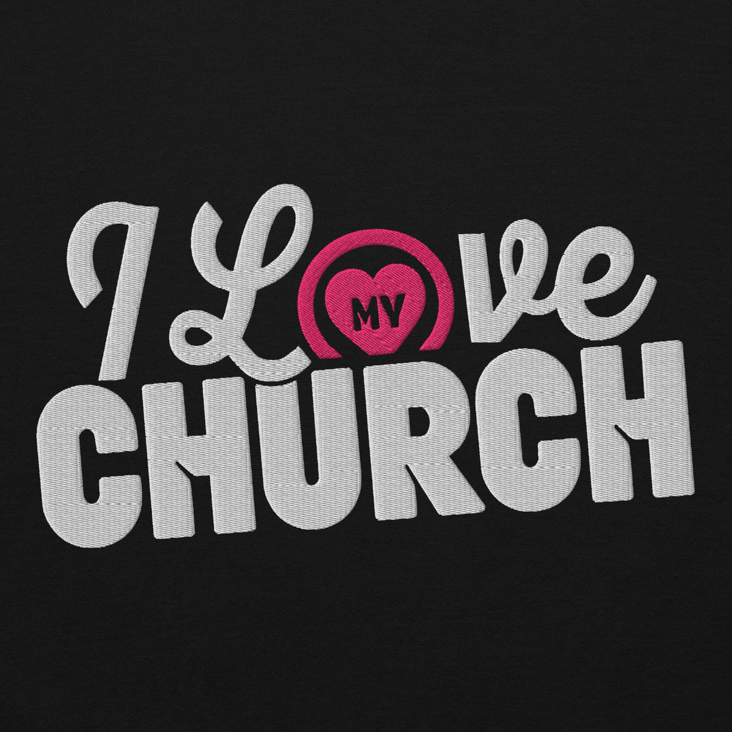 I Love My Church Embroidered Women's Sweatshirt