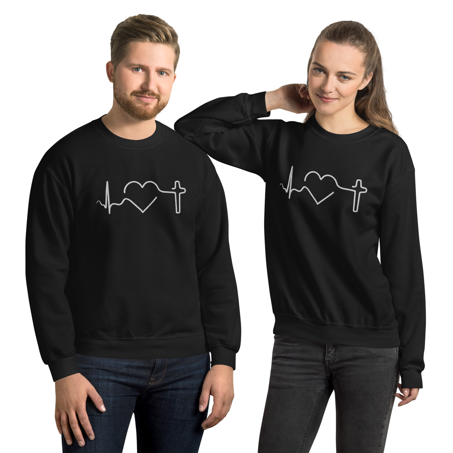 Heartbeat of Faith Embroidered Sweatshirt