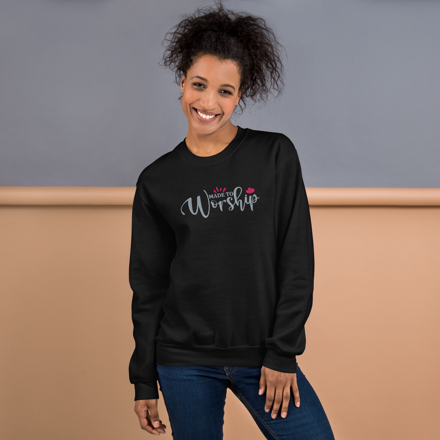 Made to Worship Embroidered Sweatshirt