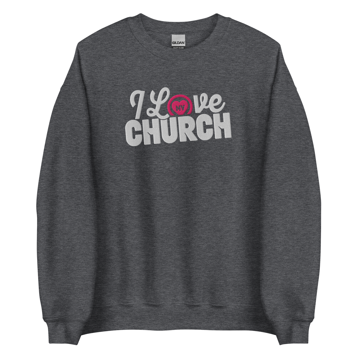 I Love My Church Embroidered Women's Sweatshirt