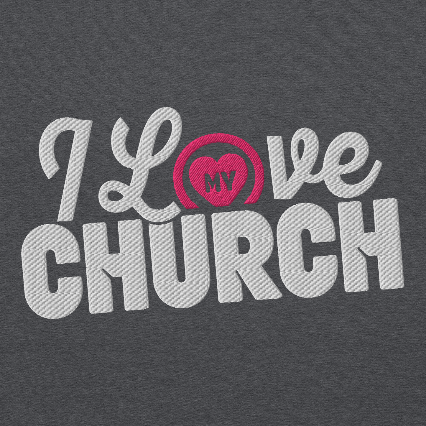 I Love My Church Embroidered Women's Sweatshirt