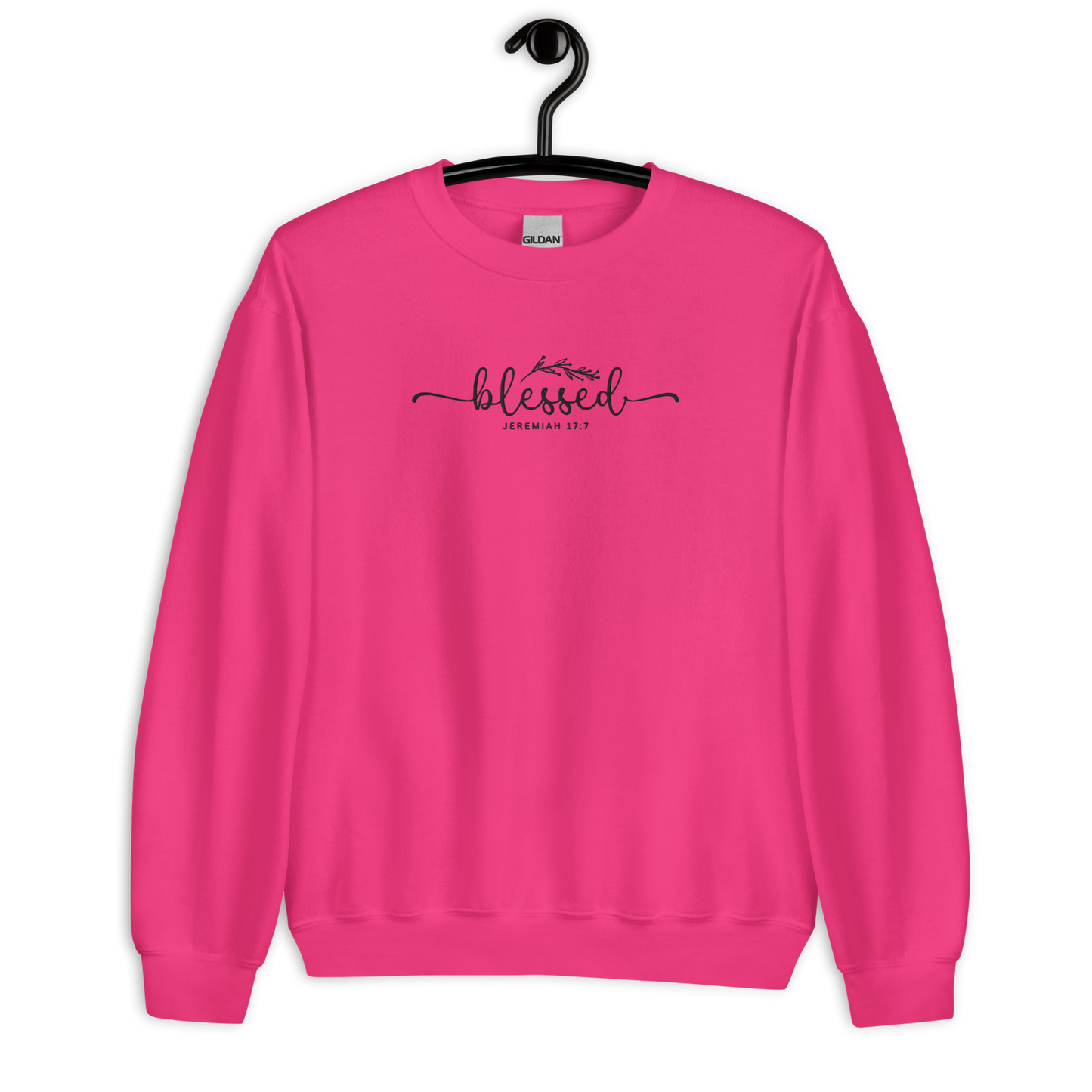 Blessed Jeremiah 17:7 Embroidered Women's Sweatshirt