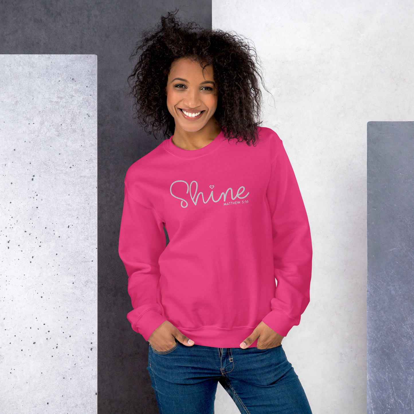 Shine Matthew 5:16 Embroidered Sweatshirt