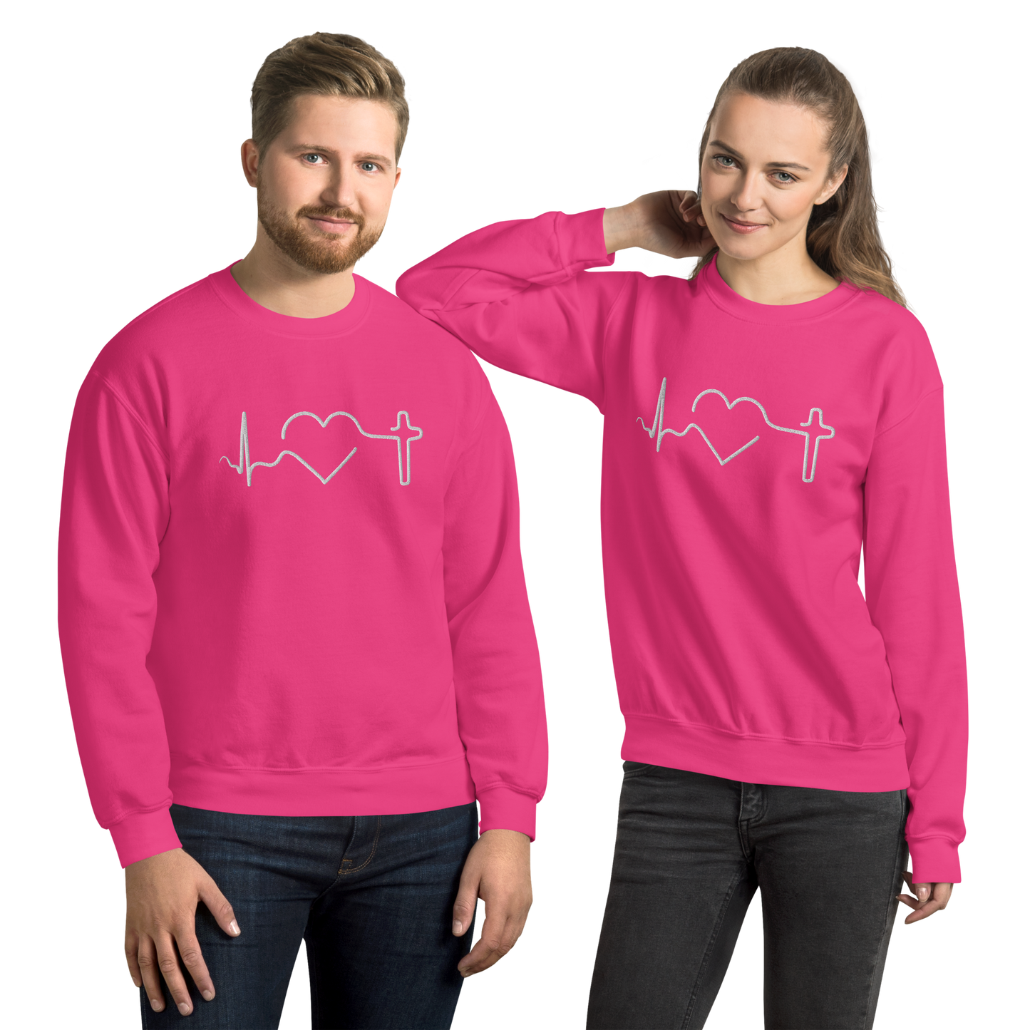 Heartbeat of Faith Embroidered Sweatshirt