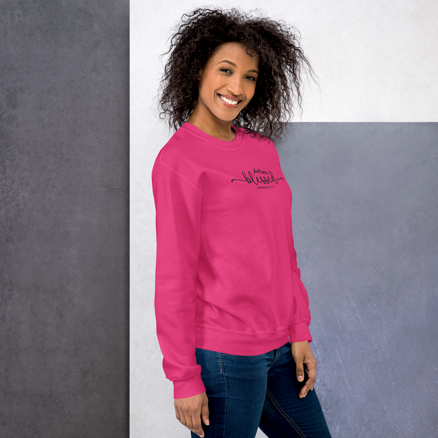 Blessed Jeremiah 17:7 Embroidered Women's Sweatshirt