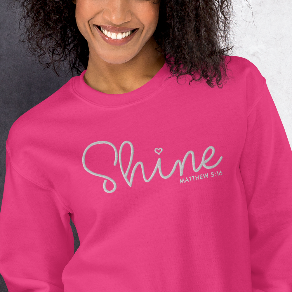 Shine Matthew 5:16 Embroidered Sweatshirt