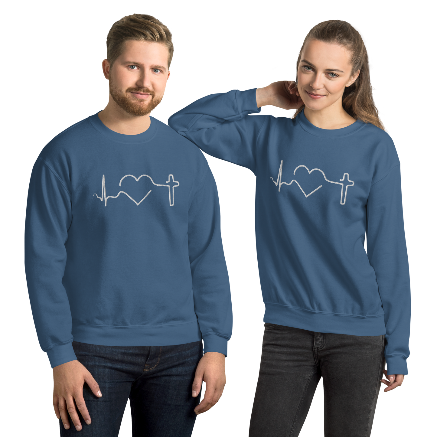 Heartbeat of Faith Embroidered Sweatshirt