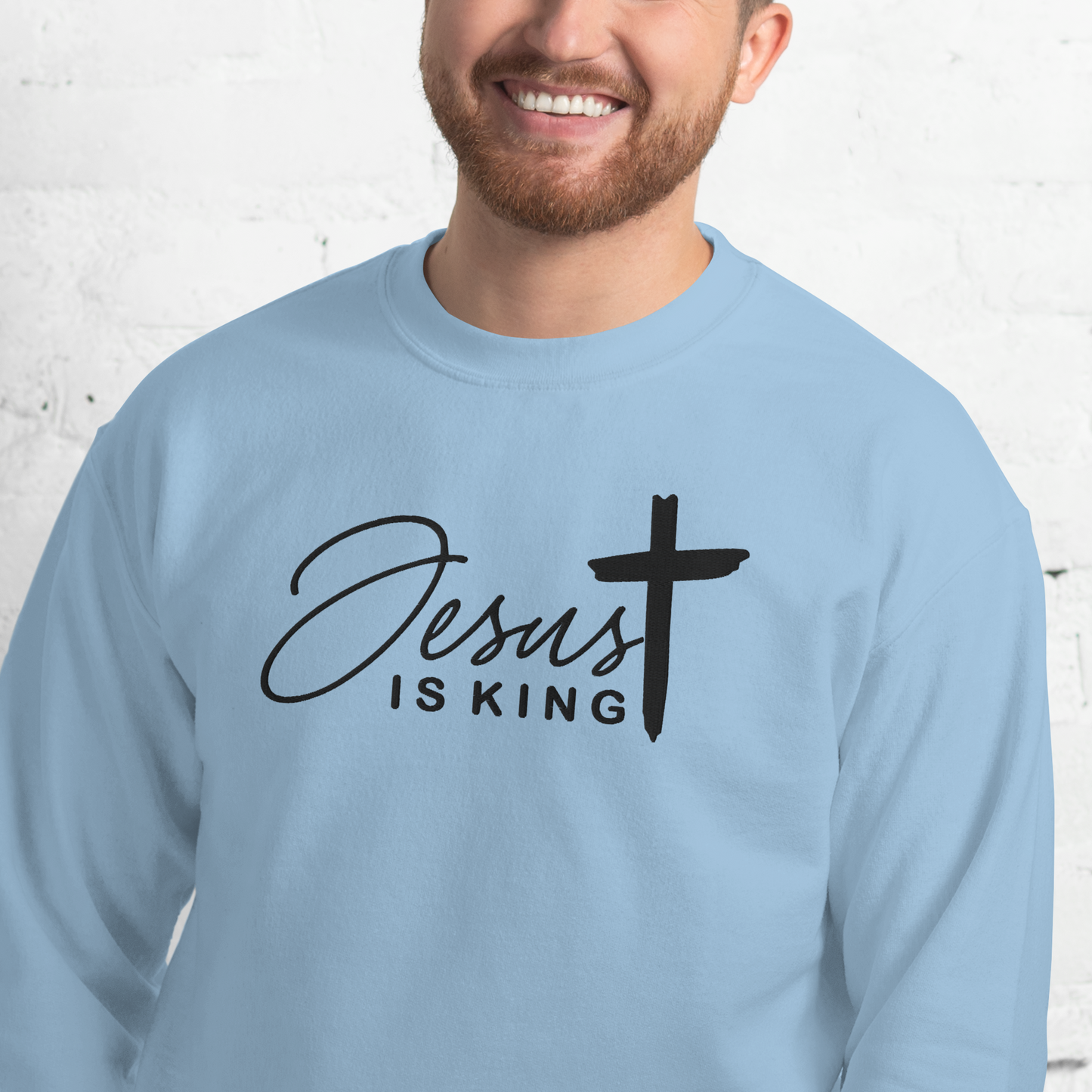 Jesus is King Embroidered Sweatshirt