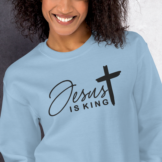 Jesus is King Embroidered Sweatshirt