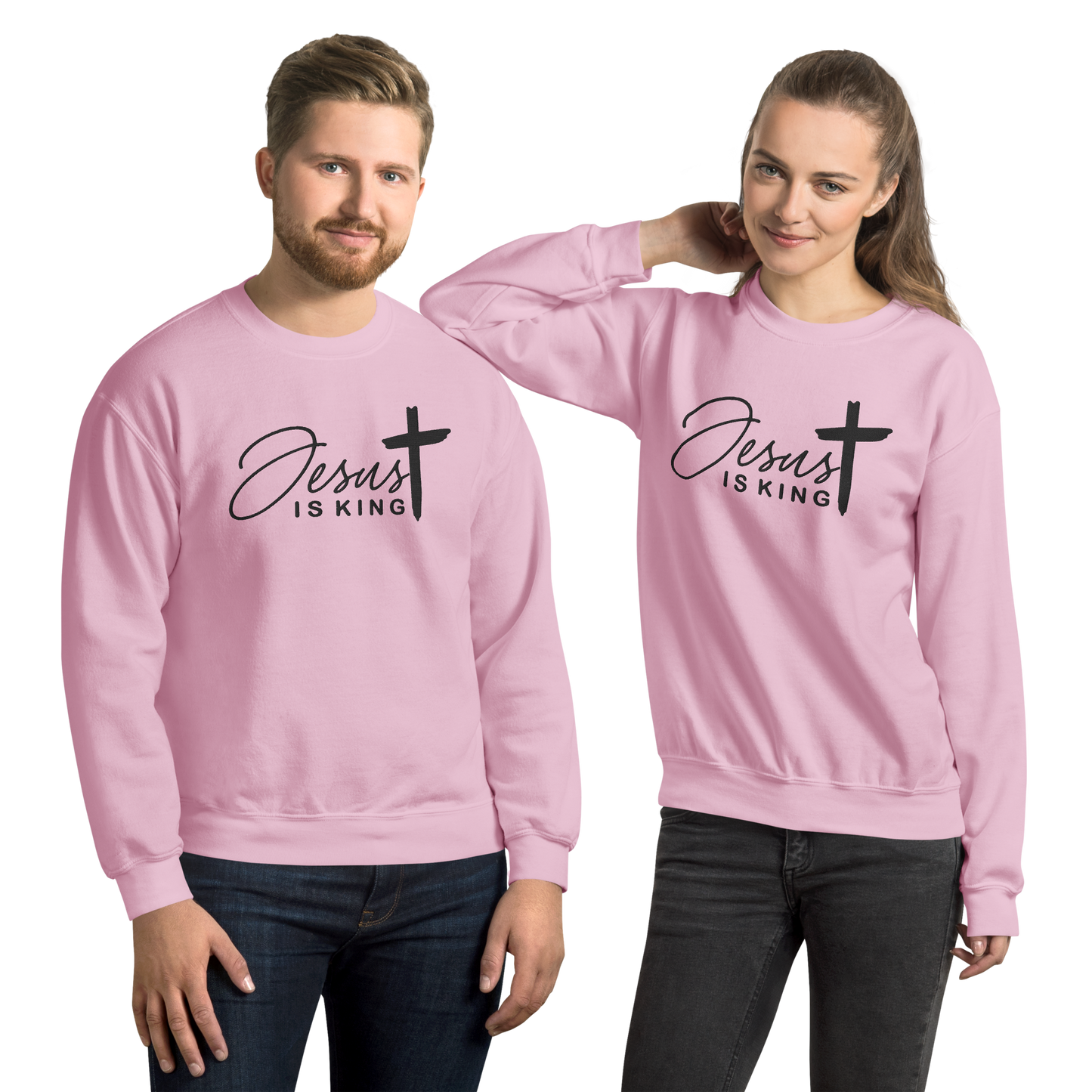 Jesus is King Embroidered Sweatshirt