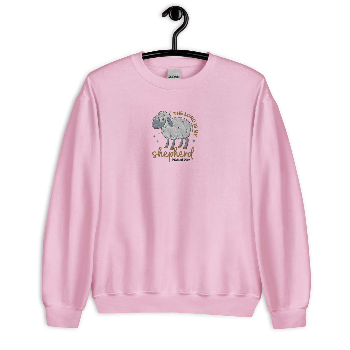 The Lord is My Shepherd Embroidered Sweatshirt - Psalm 23:1