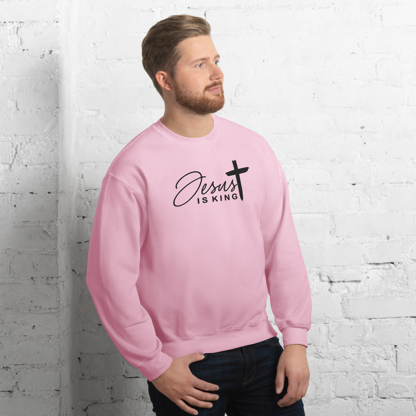 Jesus is King Embroidered Sweatshirt