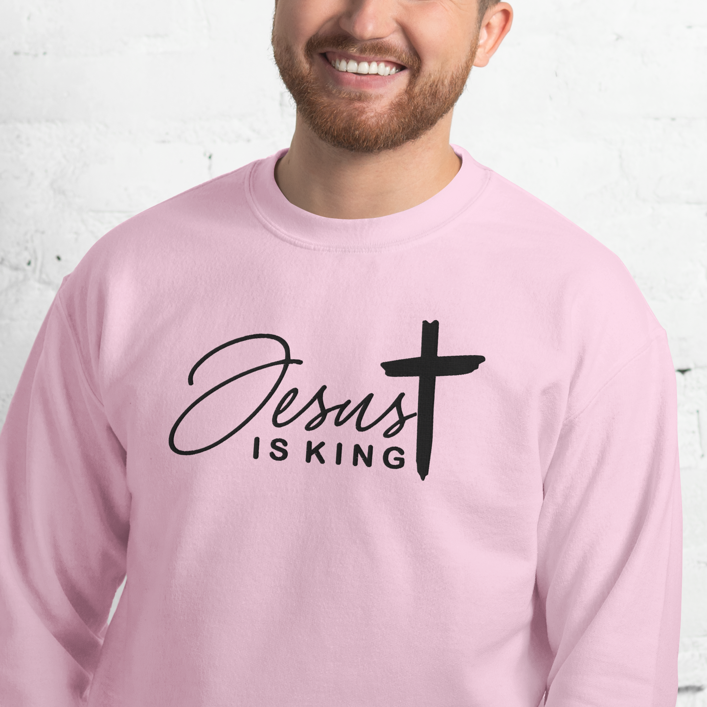 Jesus is King Embroidered Sweatshirt