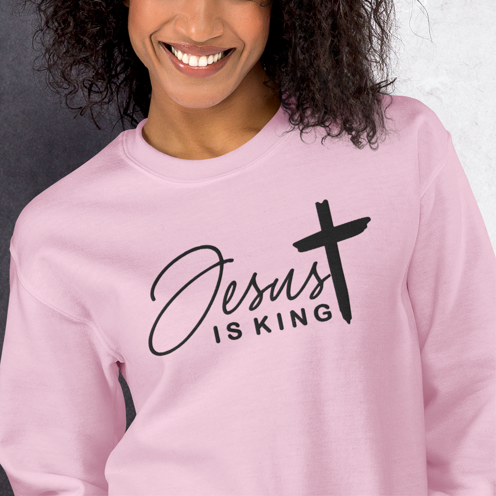 Jesus is King Embroidered Sweatshirt