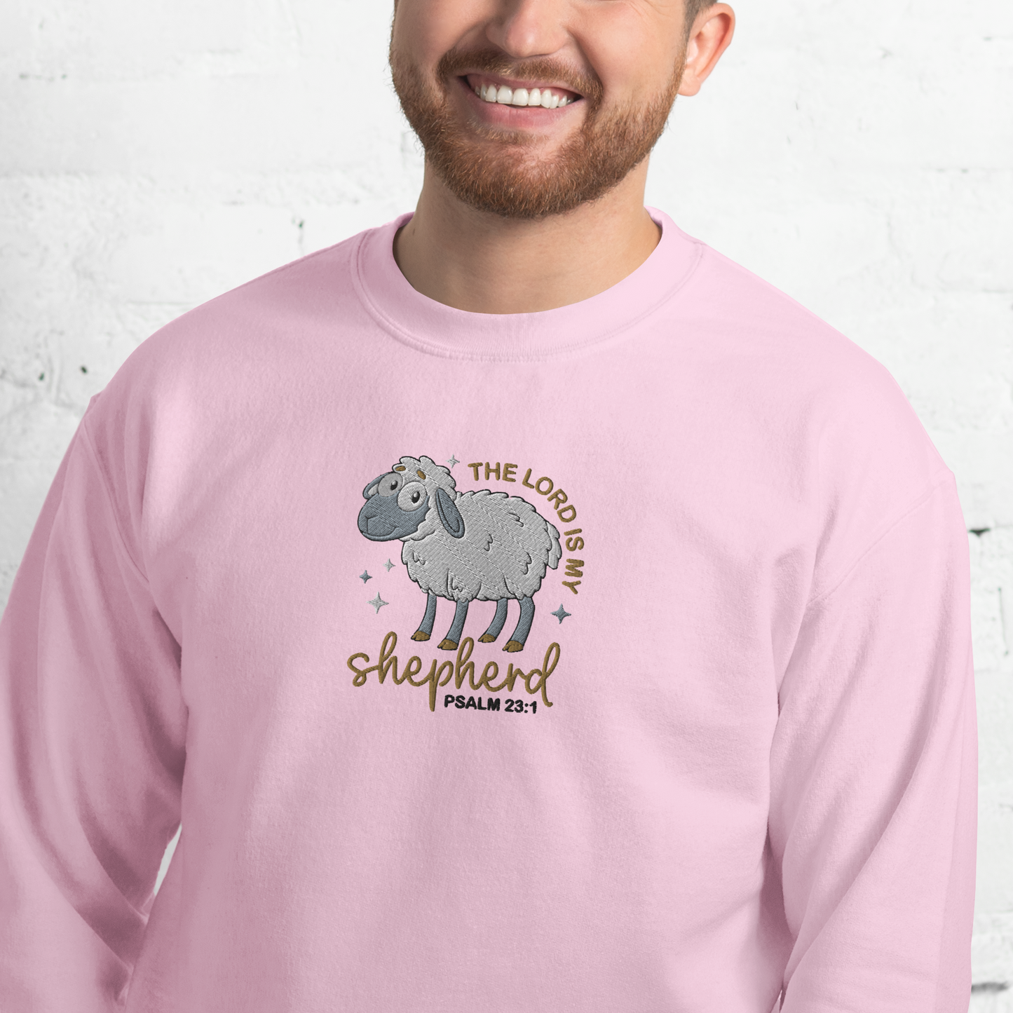 The Lord is My Shepherd Embroidered Sweatshirt - Psalm 23:1