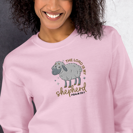 The Lord is My Shepherd Embroidered Sweatshirt - Psalm 23:1