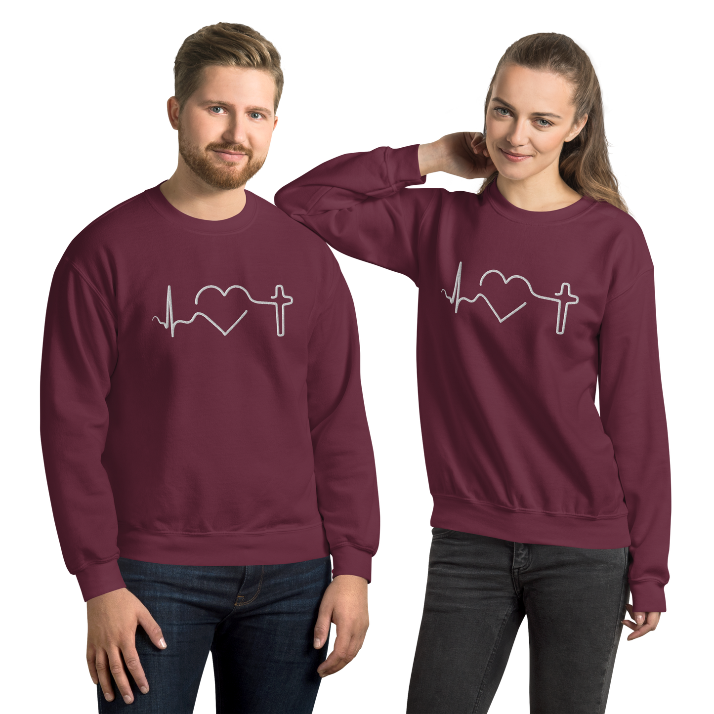 Heartbeat of Faith Embroidered Sweatshirt