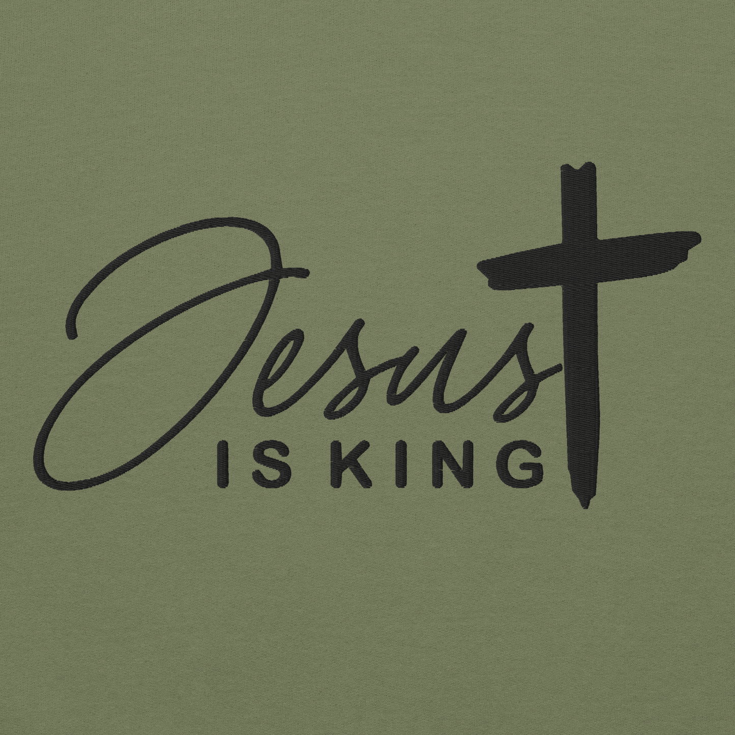 Jesus is King Embroidered Sweatshirt