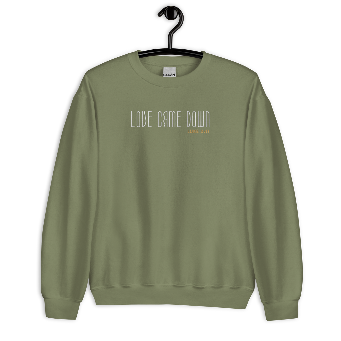 Love Came Down Luke 2:11 Embroidered Sweatshirt