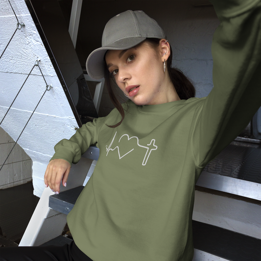 Heartbeat of Faith Embroidered Sweatshirt