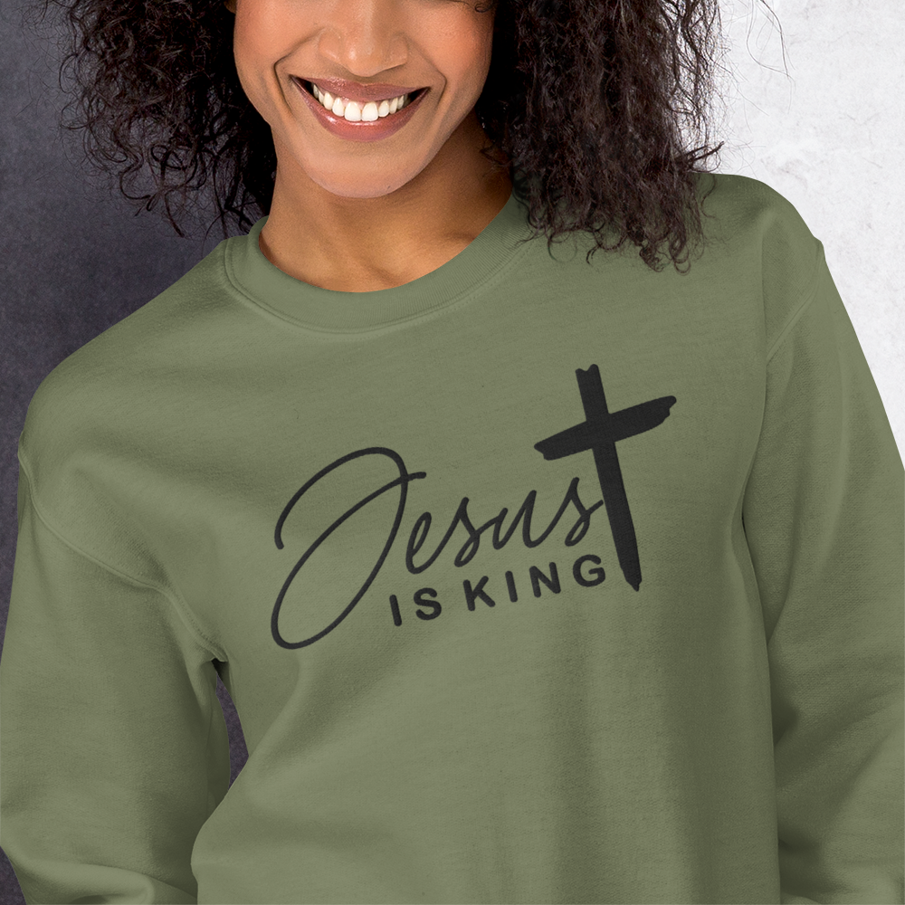 Jesus is King Embroidered Sweatshirt