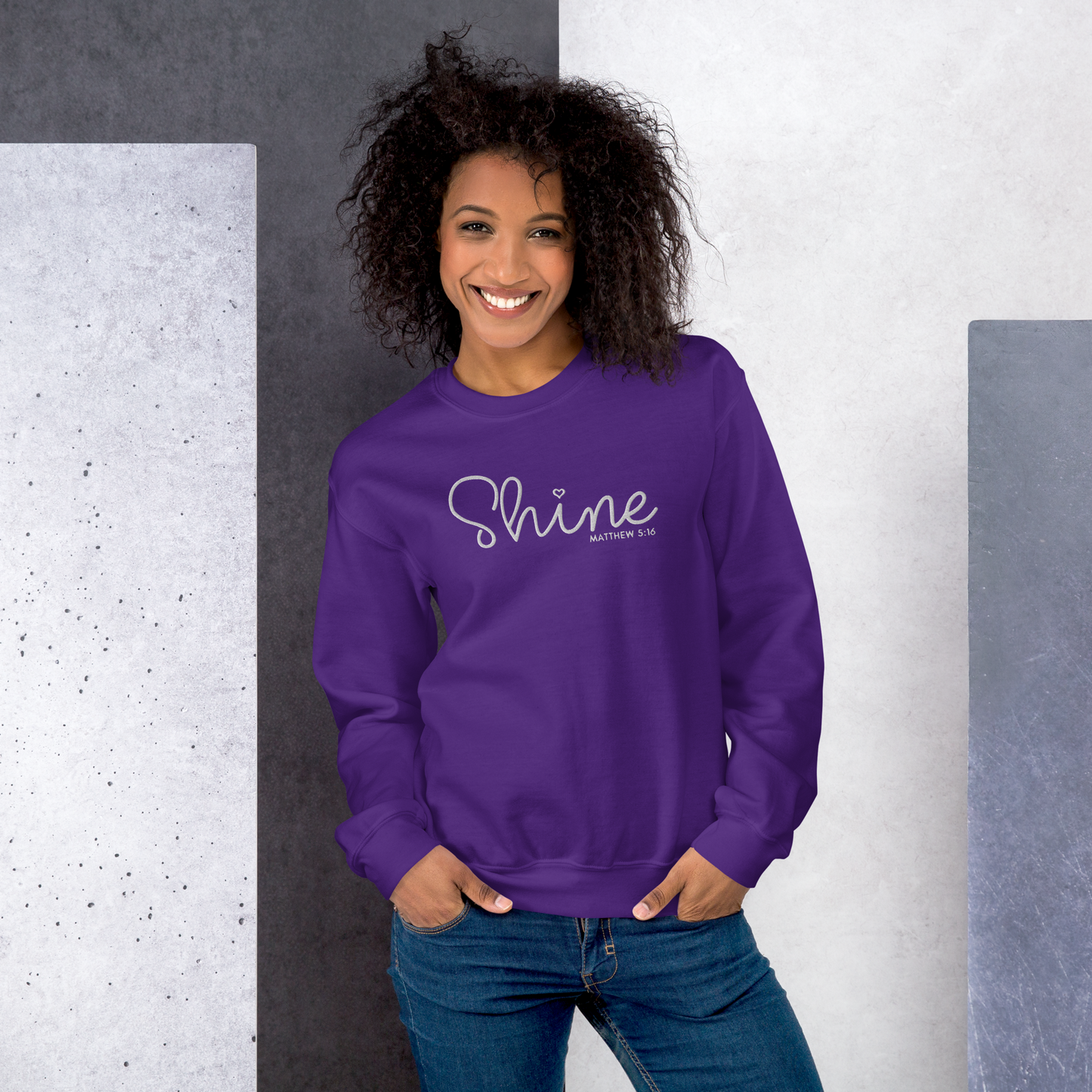 Shine Matthew 5:16 Embroidered Sweatshirt